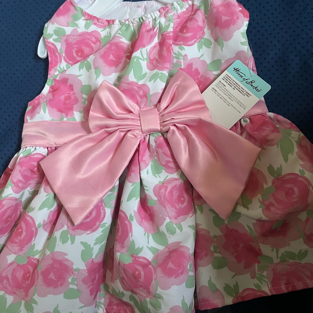 Floral Dress with Pink Bow